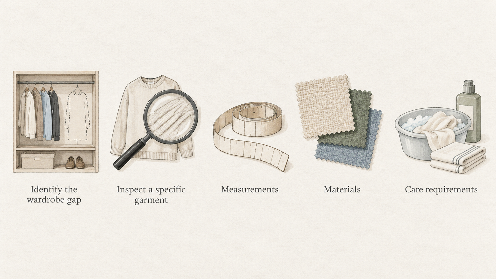 Show the section’s three-step shopping process in a numbered checklist.