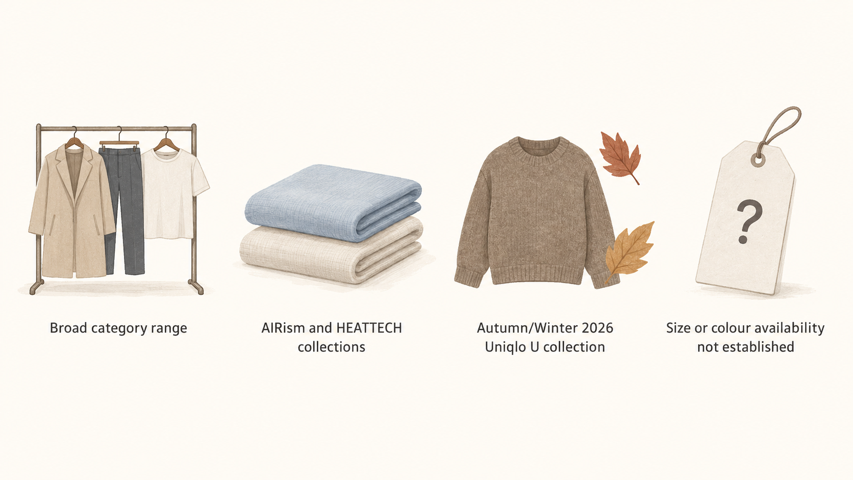 Show the broad category range and named collections stated on the supplied UNIQLO UK catalogue page.