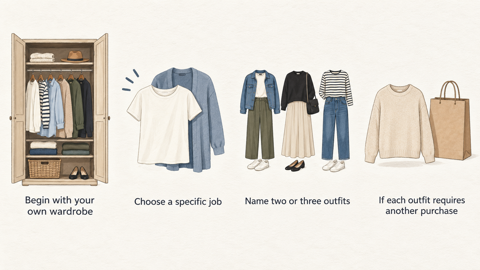 Summarize the five kinds of garment information the section says to check.