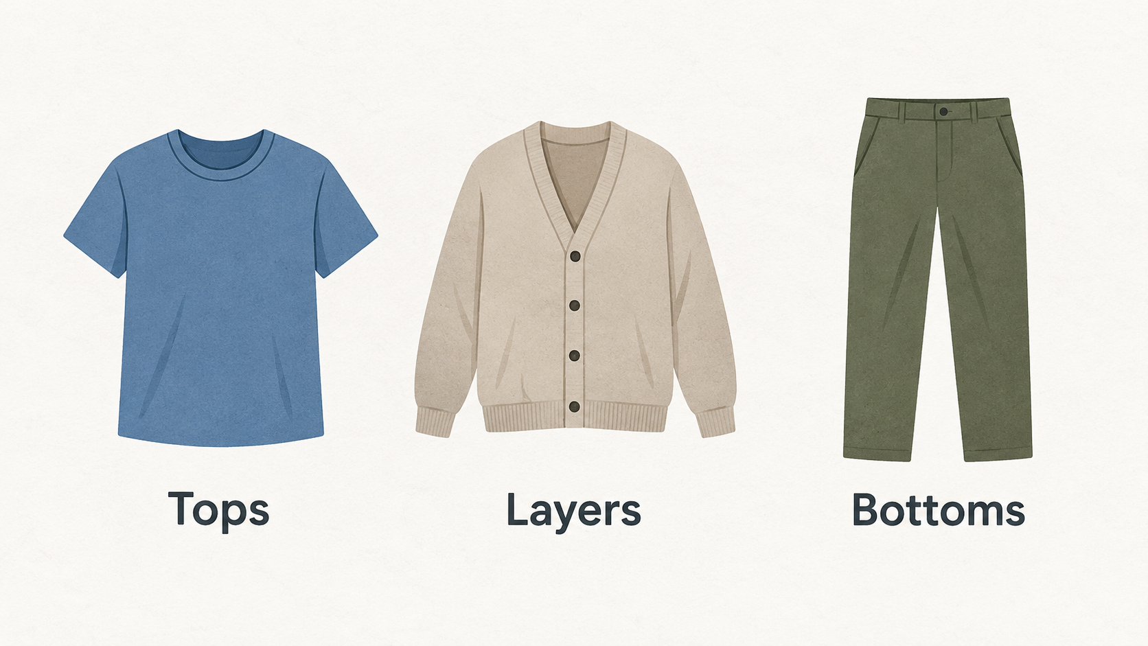 Present a four-point checklist of the stated factors that affect how useful the section's outfit-building suggestions may be.